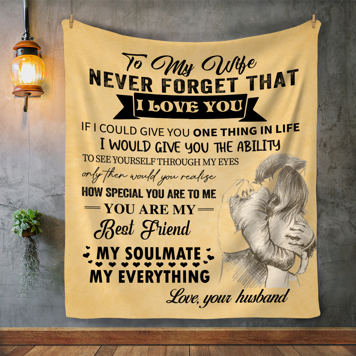 To My Wife| I Love You| Gift for Her, Wife, Soulmate, Lover, Valentines Day| Arctic Fleece Blanket 60x80