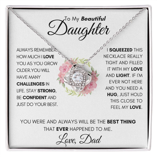 To My Beautiful Daughter | Love Knot Necklace