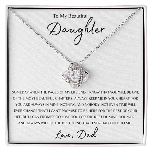Beautiful Daughter From Dad | Love Knot Necklace