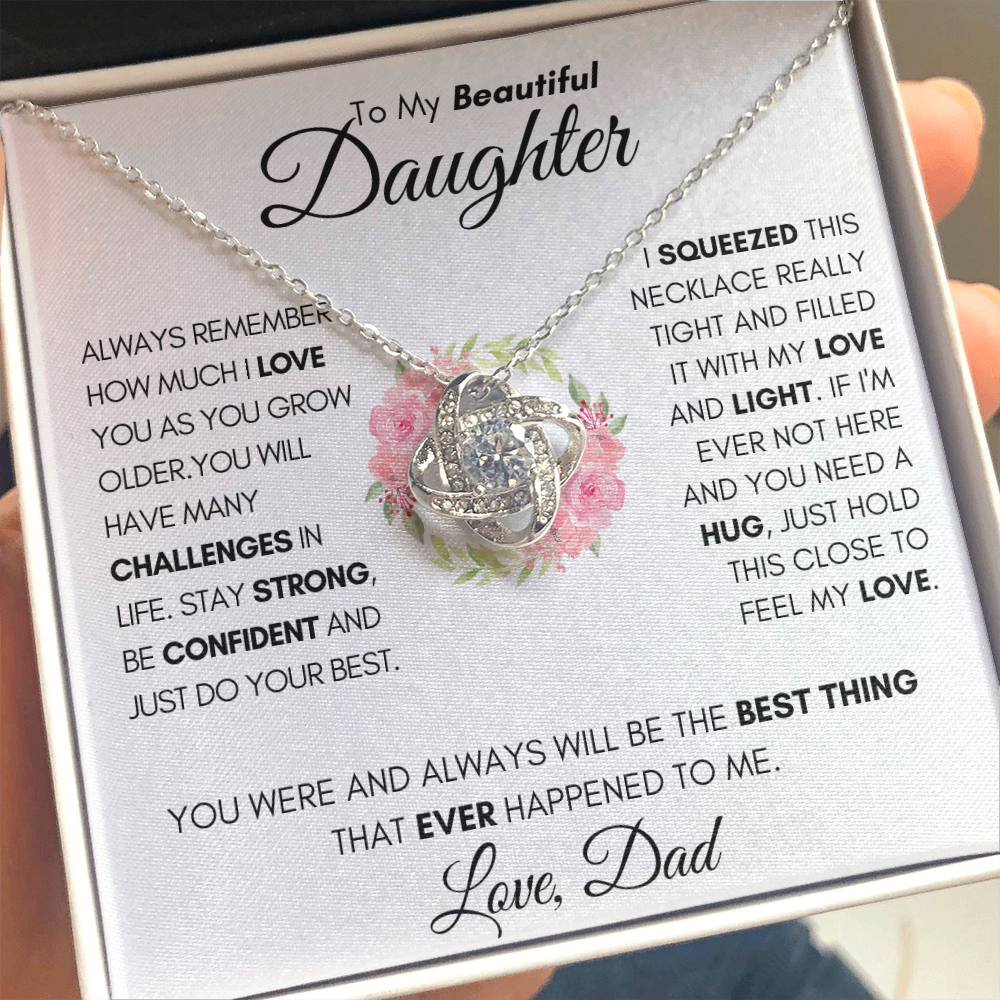 To My Beautiful Daughter | Love Knot Necklace