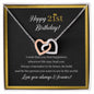 Happy 21st Birthday| Be Brave, Be Bold | Birthday Gift, Gift for her, Gift ideas, Interlocking Hearts Necklace