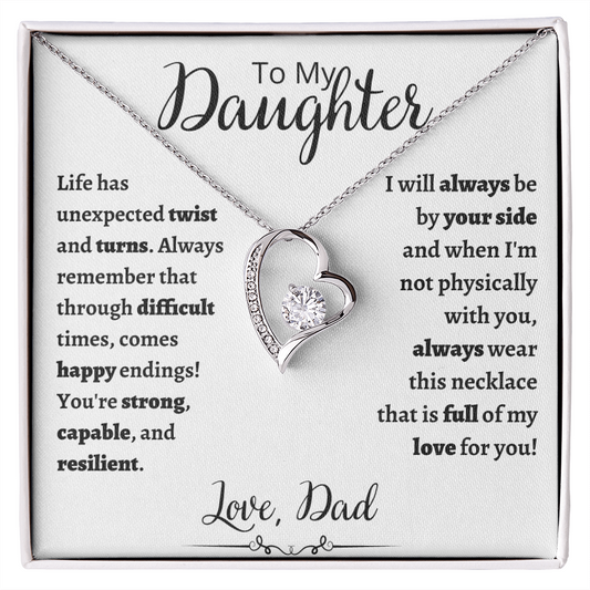 To My Daughter Forever Love Necklace