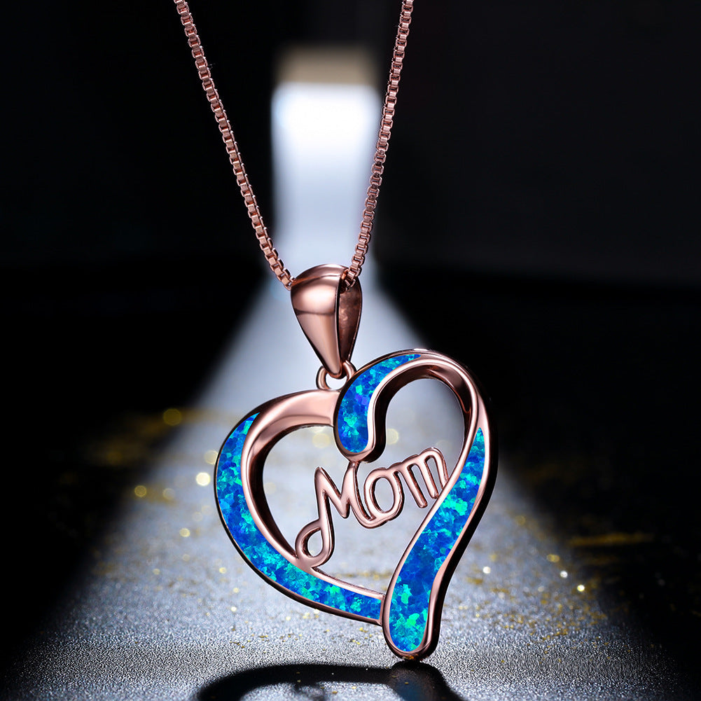 Gifts for Mom - Personalized necklace - Letter to Mom with Heart