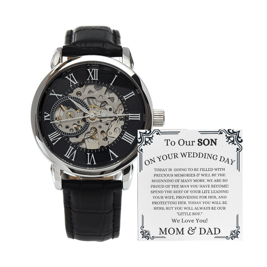 To Our Son On Your Wedding Day I Open Face Watch