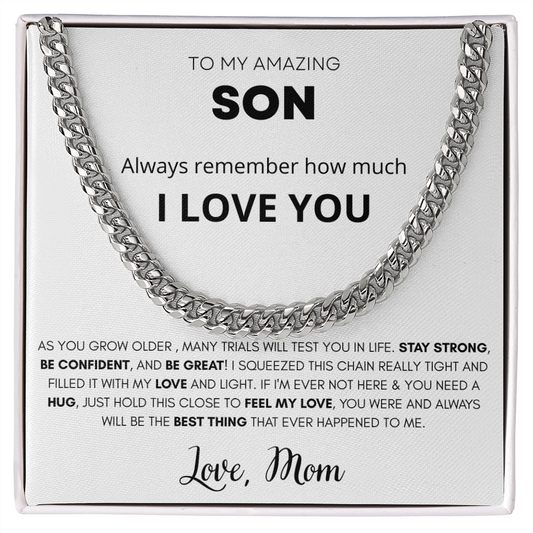 To My Amazing Son I Love Mom