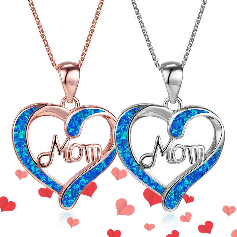 Double Heart Shaped Mom Necklace With Cubic Zirconia Letter Pendant, A Gift  For Mom | SHEIN